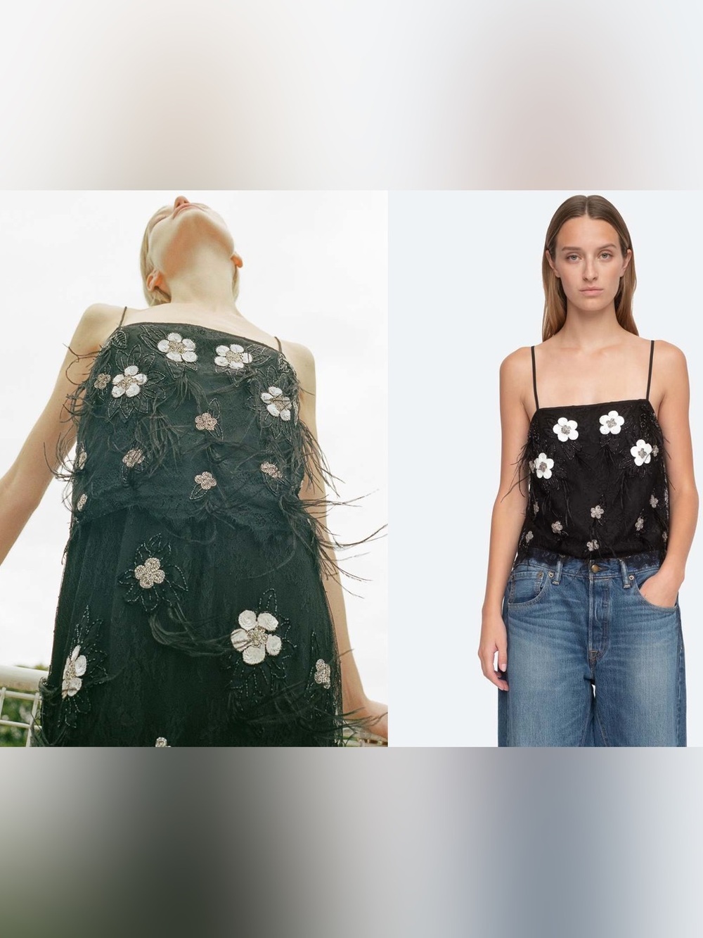Sea New York | Sequin Black Feathered Top